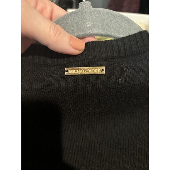 Michael Kors Fringe Cardigan Black Size XS Open Front Long Sleeve Waterfall - Picture 3 of 10